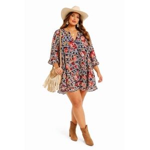 SHOW ME YOUR MUMU Boho Floral Mini Dress